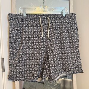 Men's Black/White Swim Trunks